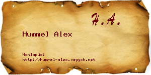 Hummel Alex névjegykártya